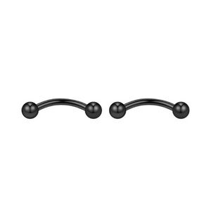 Stainless Steel Black Curved Barbell Jewelry with Balls